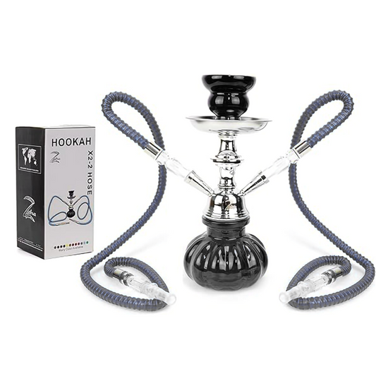 ZEBRA X2 2HOSES PUMPKIN HOOKAH - BLACK