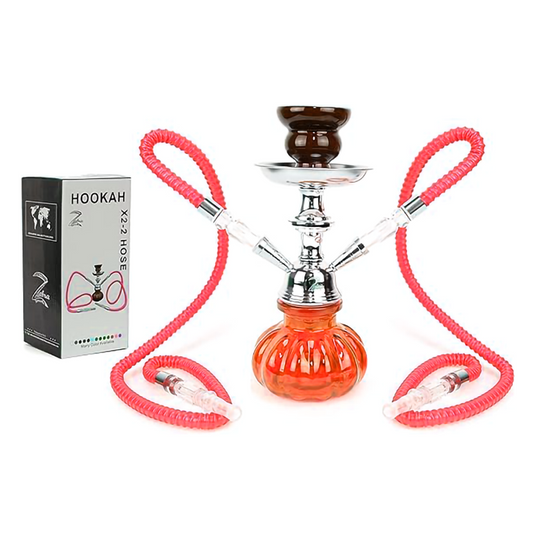 ZEBRA X2 2HOSES PUMPKIN HOOKAH - RED