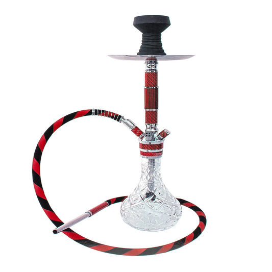 AL MALAKI QUEEN ELIZABETH HOOKAH W/ LEATHER CASE - RED