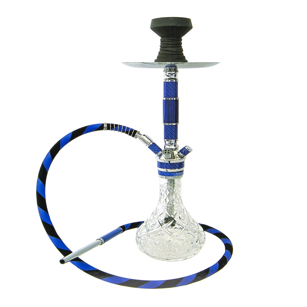 AL MALAKI QUEEN ELIZABETH HOOKAH W/ LEATHER CASE - BLUE