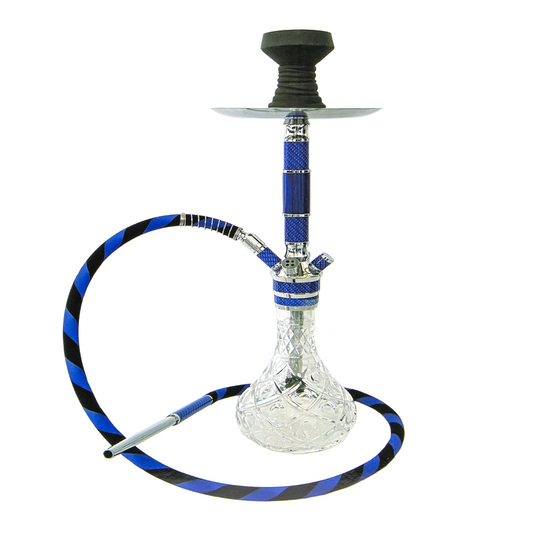 AL MALAKI QUEEN ELIZABETH HOOKAH W/ LEATHER CASE - BLUE