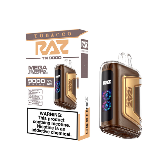 RAZ 5% NIC 9000PUFFS DISPOSABLE - TOBACCO