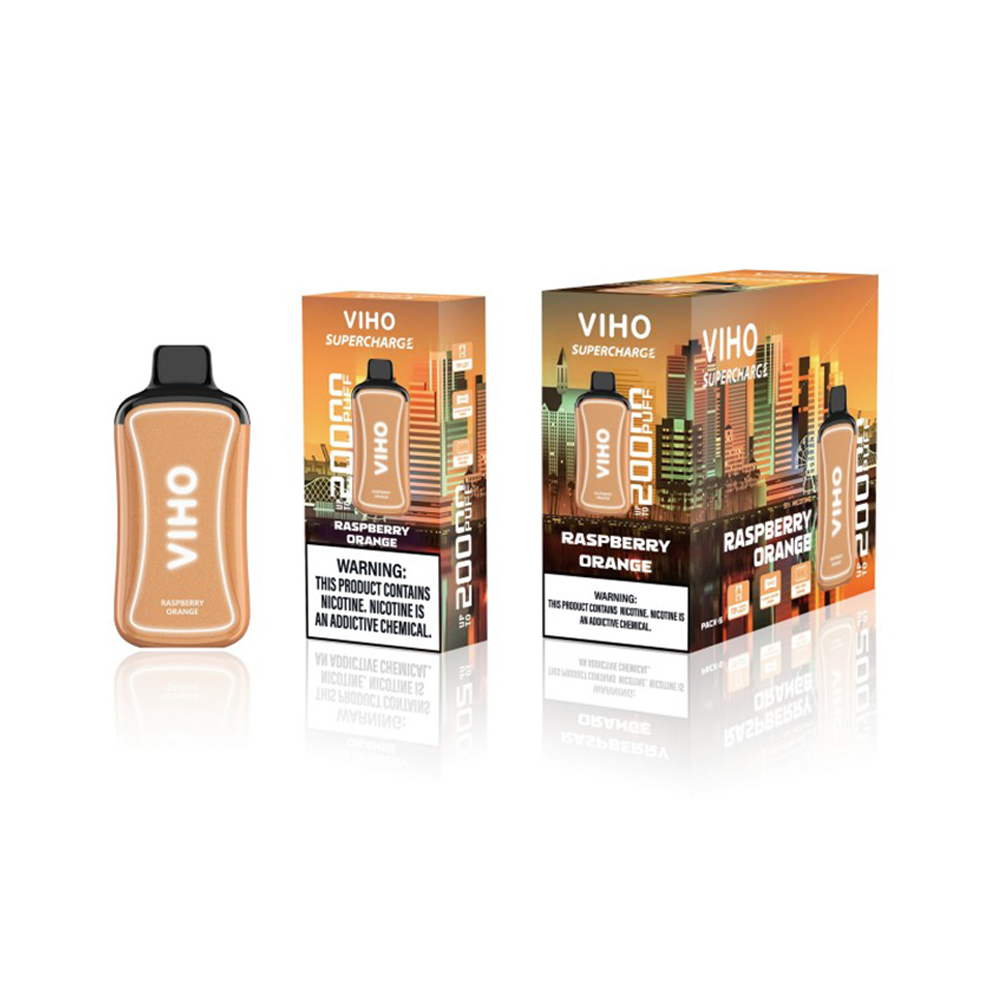 VIHO SUPERCHARGE 5% NIC 20000PUFFS DISPOSABLE - RASPBERRY ORANGE