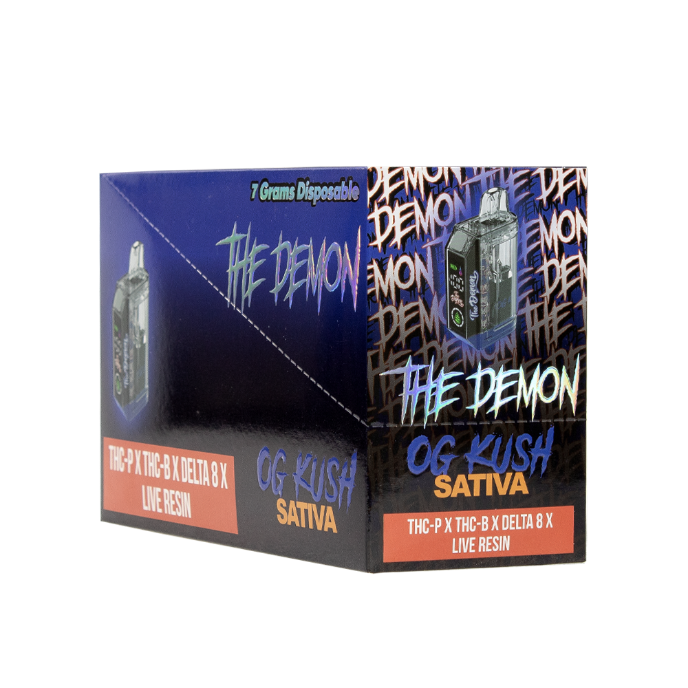 THE DEMON THC-PX /THCB/D8 7G DISPOSABLE SATIVA - OG KUSH