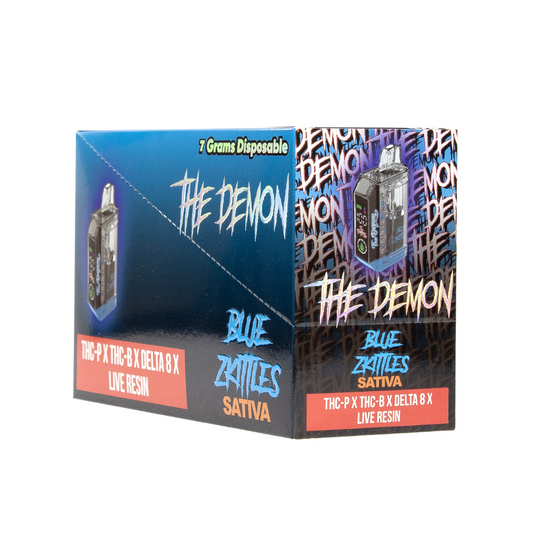 THE DEMON THC-PX /THCB/D8 7G DISPOSABLE SATIVA - BLUE ZKITTLES