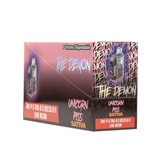 THE DEMON THC-PX /THCB/D8 7G DISPOSABLE SATIVA - UNICORN PISS