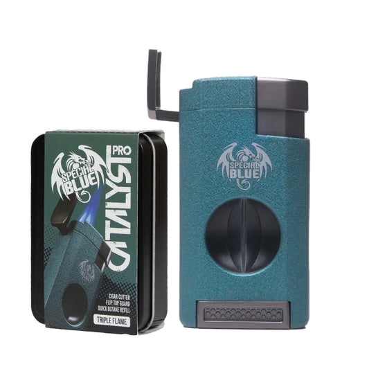 SPECIAL BLUE CATALYST PRO CIGAR  LIGHTER with CUTTER  - JADE GREEN