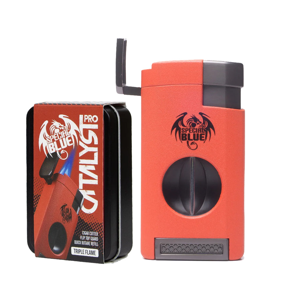 SPECIAL BLUE CATALYST PRO CIGAR  LIGHTER with CUTTER - SAFETY ORANGE