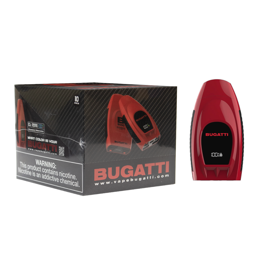 BUGATTI 5% NIC 9000 PUFFS DISPOSABLE - STRAW WATERMELON