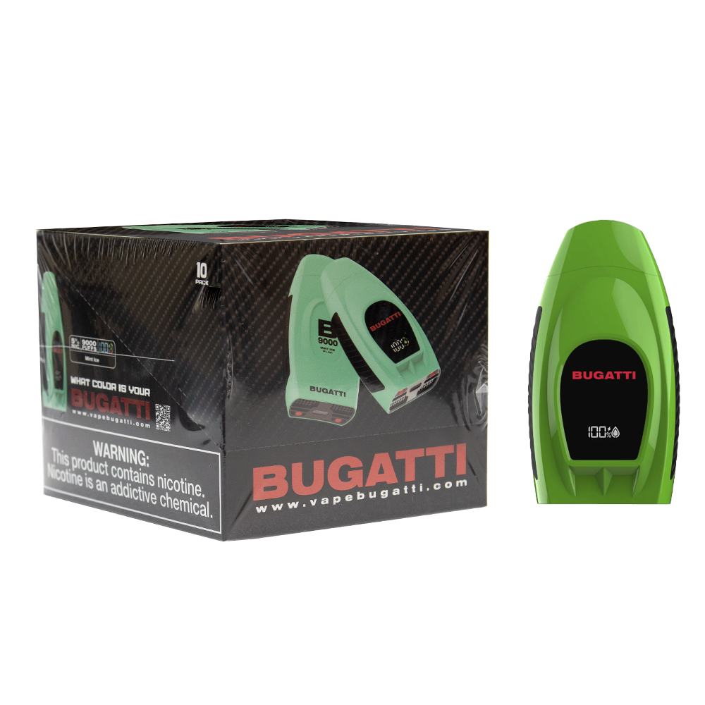 BUGATTI 5% NIC 9000 PUFFS DISPOSABLE - MINT ICE
