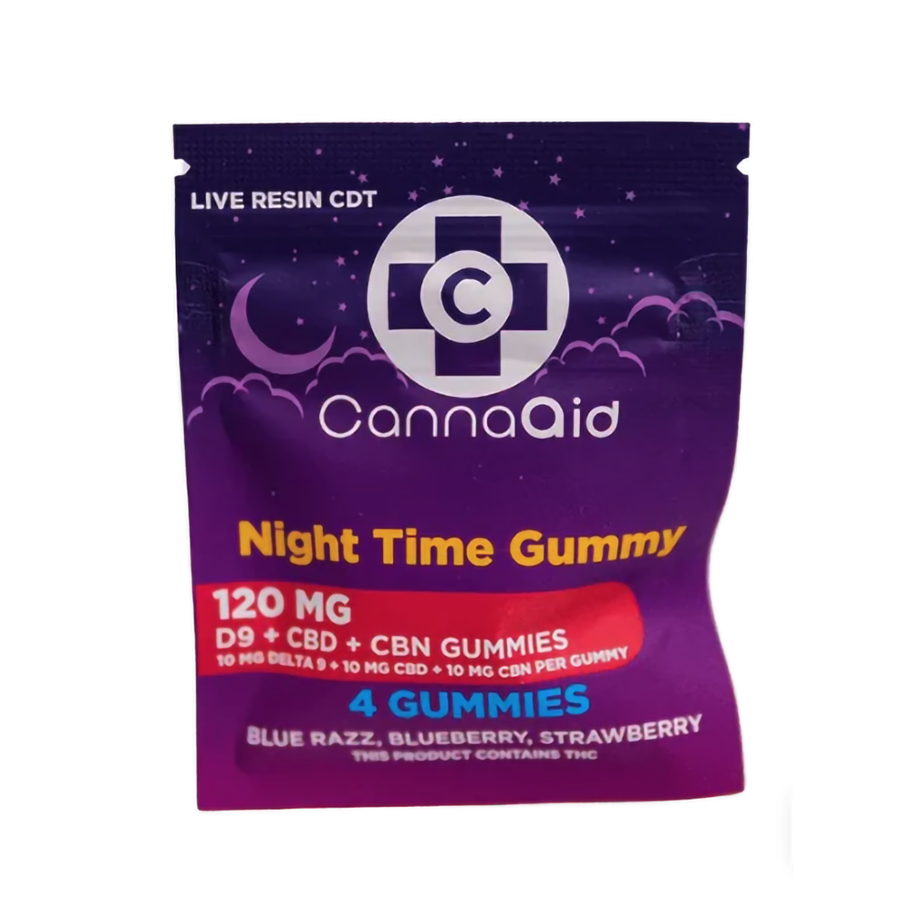 CANNAAID D9THC/CBD/CBN 120MG GUMMIES - SNOOZE BERRY