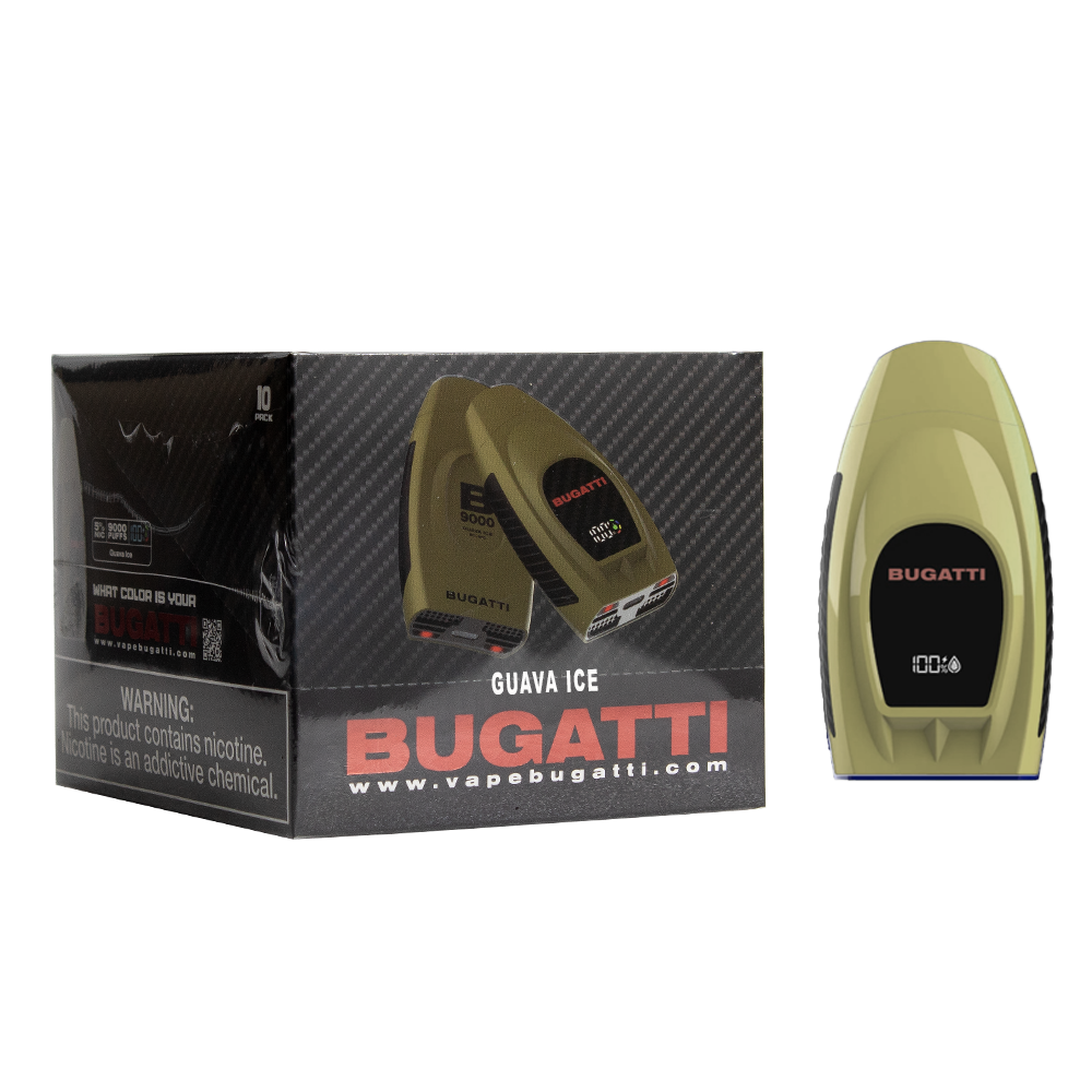 BUGATTI 5% NIC 9000 PUFFS DISPOSABLE - GUAVA ICE