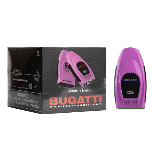 BUGATTI 5% NIC 9000 PUFFS DISPOSABLE - STRAW BANANA