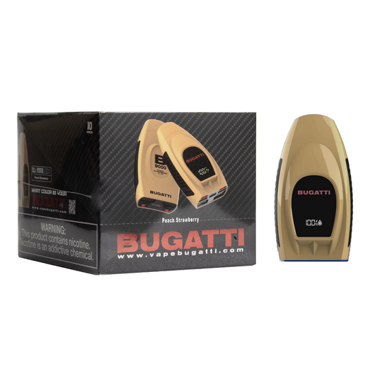 BUGATTI 5% NIC 9000 PUFFS DISPOSABLE - PEACH STRAWBERRY