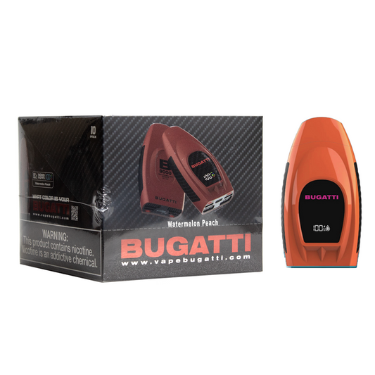 BUGATTI 5% NIC 9000 PUFFS DISPOSABLE - WATERMELON PEACH