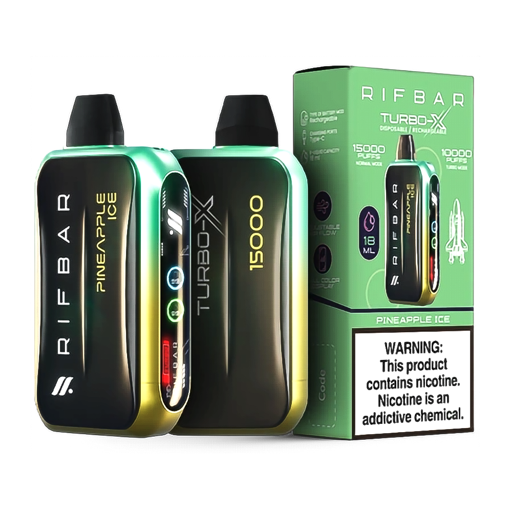 RIFBAR TURBO X 5% 15000 PUFFS DISPOSABLE - PINEAPPLE ICE