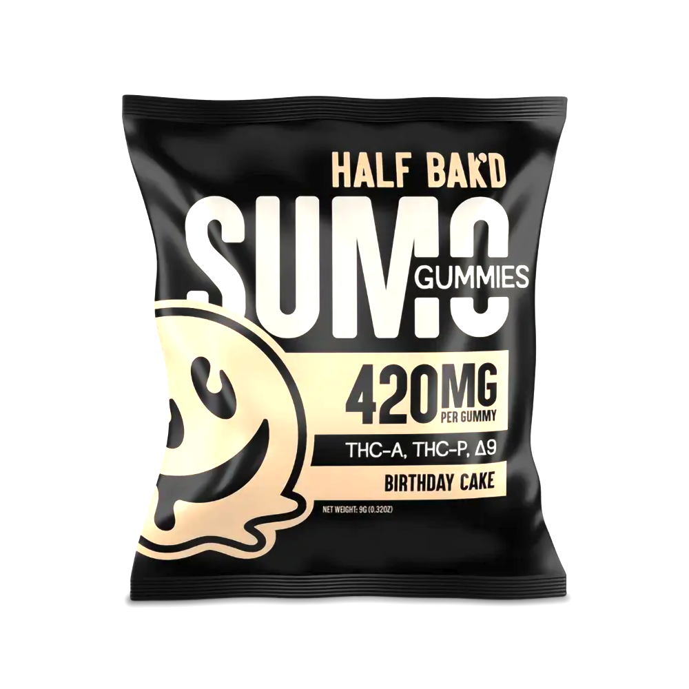 HALF BAK'D D9 THCA/THCP SUMO 2CT 420MG GUMMIES - BIRTHDAY CAKE