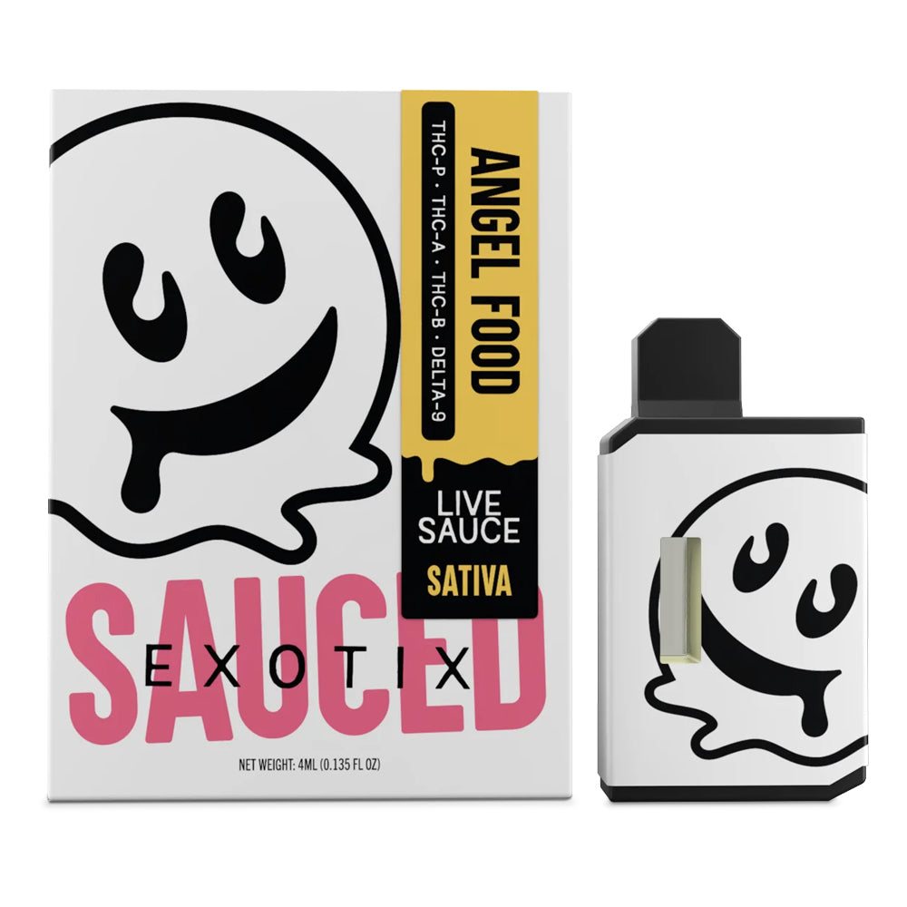 HALF BAK'D LIVE RESIN SAUCE'D EXOTIC THCP 4G DISPOSABLE SATIVA - ANGEL FOOD