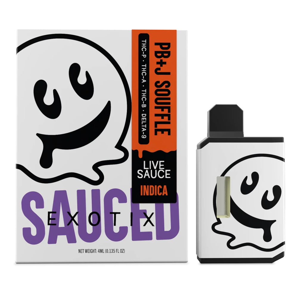 HALF BAK'D LIVE RESIN SAUCE'D EXOTIC THCP 4G DISPOSABLE INDICA- PB&amp;JSOUFFLE