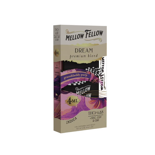 MELLOW FELLOW CHARGED BLEND 4ML DISPOSABLE INDICA - GRANDADDY PURP