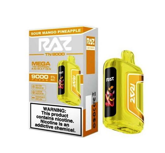 RAZ 5% NIC 9000PUFFS DISPOSABLE - SOUR MANGO PINEAPPLE