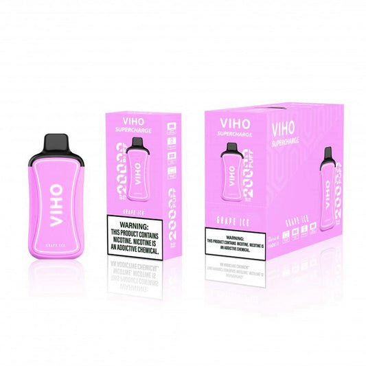 VIHO SUPERCHARGE 5% NIC 20000PUFFS DISPOSABLE - GRAPE ICE