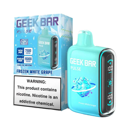 GEEK BAR PULSE 5% NIC 15000 PUFFS DISPOSABLE - FROZEN WHITE GRAPE