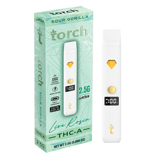 TORCH LIVE ROSIN THCA 2.5G SATIVA - SOUR GORILLA