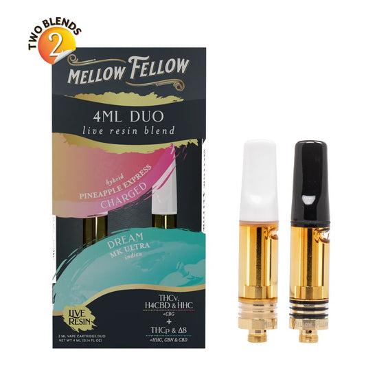 MELLOW FELLOW LIVE RESIN DUO 4ML CARTRIDGE- PINEAPPLE EXPRESS/MK ULTRA