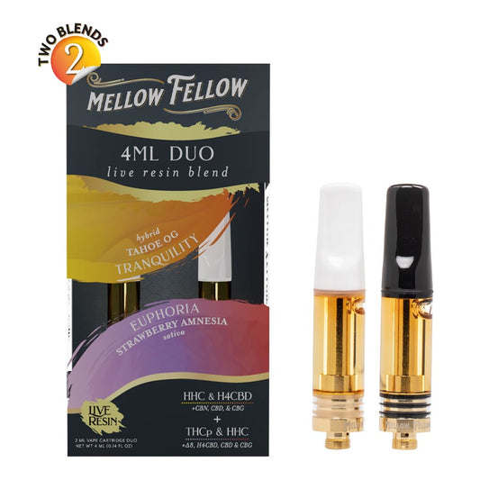 MELLOW FELLOW LIVE RESIN DUO 4ML CARTRIDGE- STRAW AMNESIA/TAHOE OG