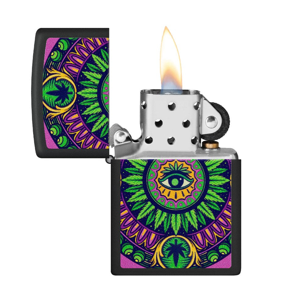 ZIPPO 218 CANNABIS PATTERN DESIGN LIGHTER