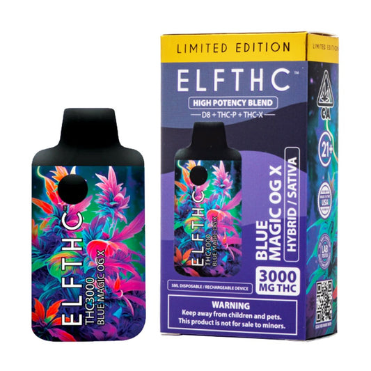ELF THCA 3000MG DISPOSABLE HYBRID/SATIVA -BLUE MAGIC OG X