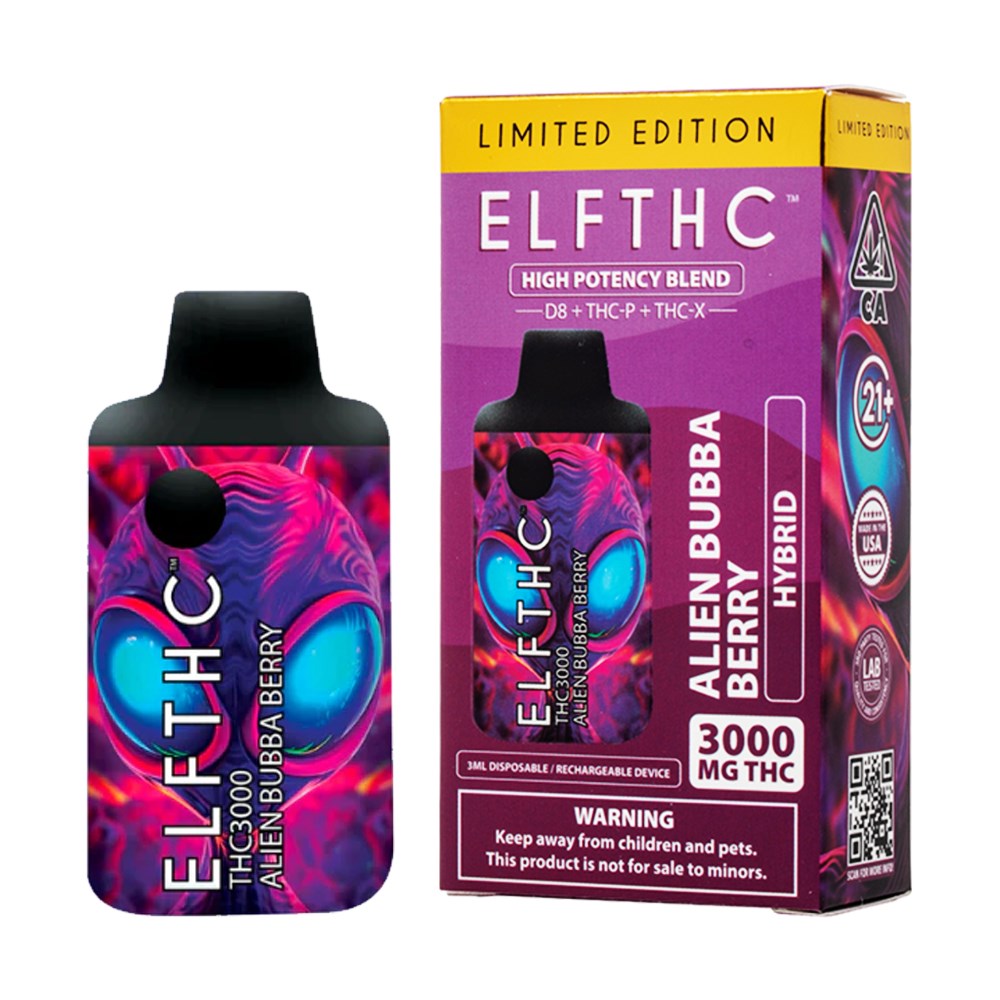ELF THCA 3000MG DISPOSABLE  HYBRID - ALIEN BUBBA BERRY