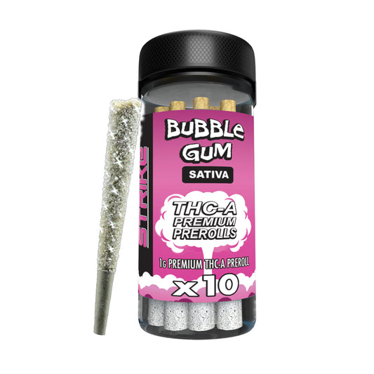 STRIKE 10CT JAR 1G PRE ROLL SATIVA -  BUBBLE GUM