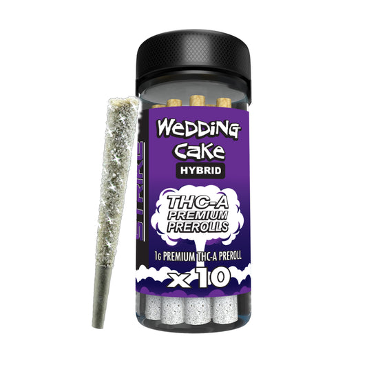 STRIKE 10CT JAR 1G PRE ROLL  HYBRID- WEDDING CAKE