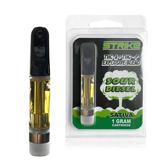 STRIKE THC-A+THC-P EXPLOSIVE BLEND CARTRIDGE SATIVA- SOUR DIESEL