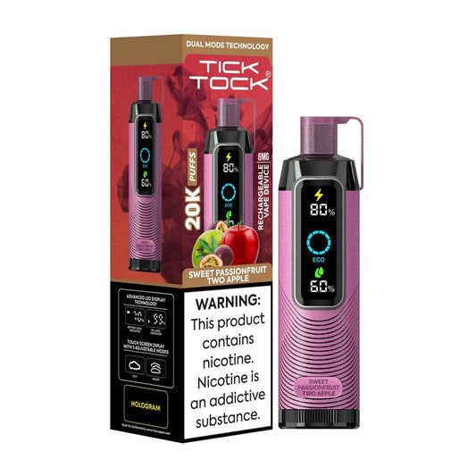 TICKTOCK 5% NIC 20K PUFFS DISPOSABLE - SWEET PASSIONFRUIT/ TWO APPLE
