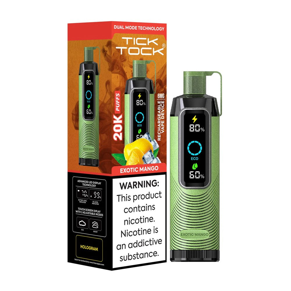 TICKTOCK 5% NIC 20K PUFFS DISPOSABLE - EXOTIC MANGO