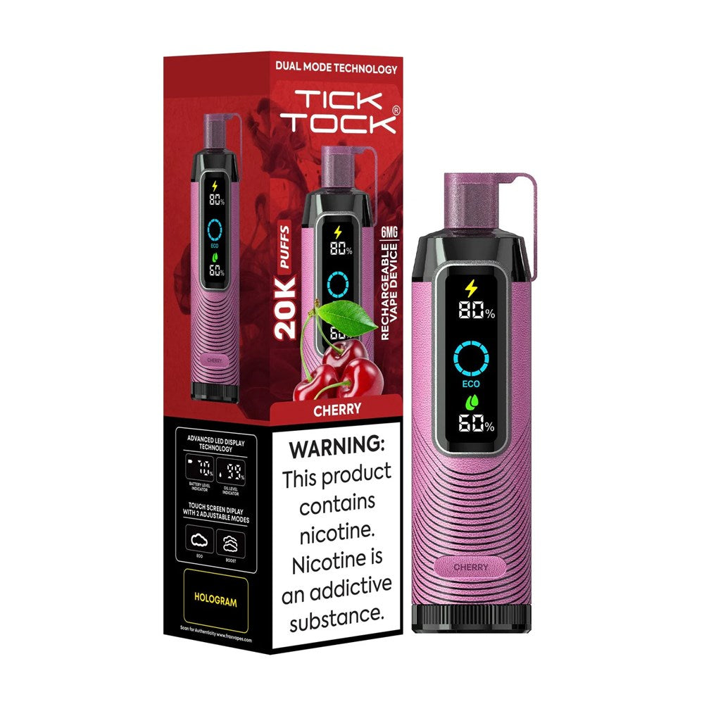 TICKTOCK 5% NIC 20K PUFFS DISPOSABLE - CHERRY