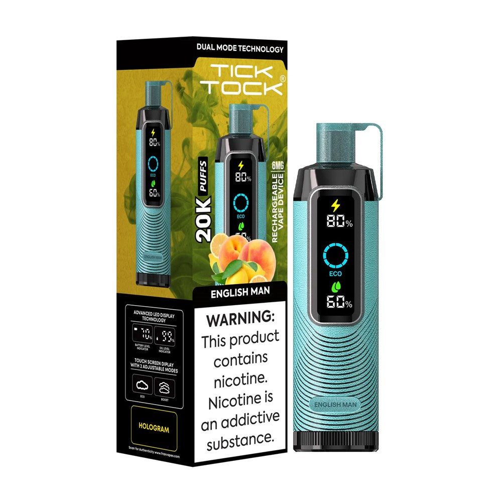 TICKTOCK 5% NIC 20K PUFFS DISPOSABLE - ENGLISH MAN