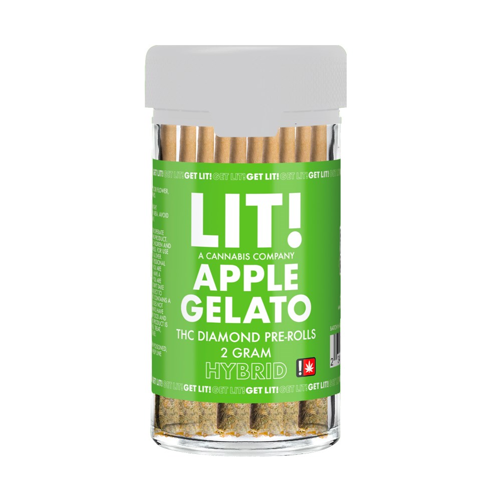 LIT! THC DIAMOND 2G PREROLLS - APPLE GELATO