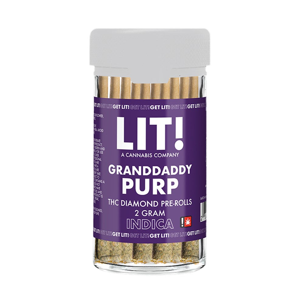 LIT! THC DIAMOND 2G PREROLLS - GRANDADDY PURP
