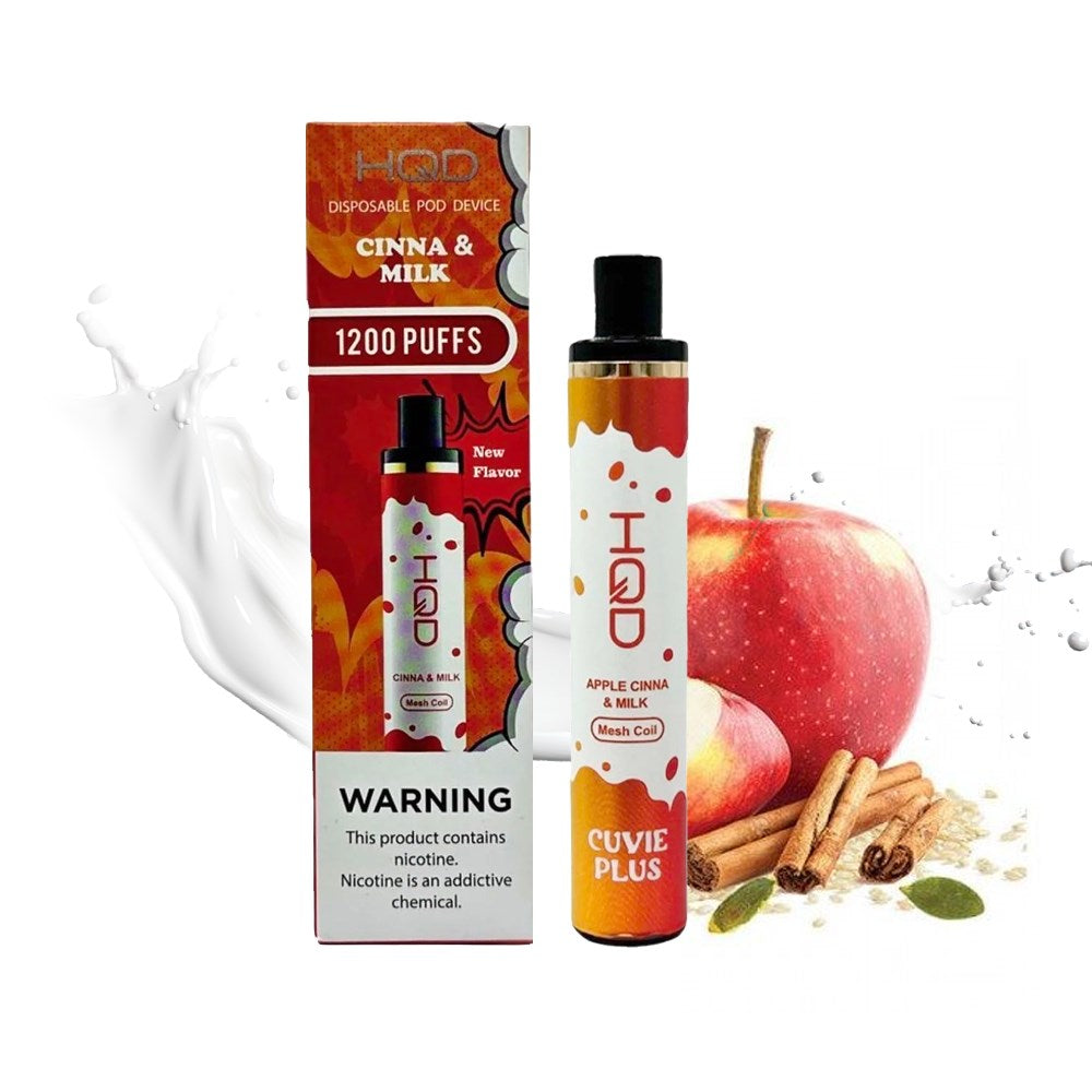 HQD CUVIE PLUS 5% NIC DISPOSABLE - APPLE CINNA & MILK