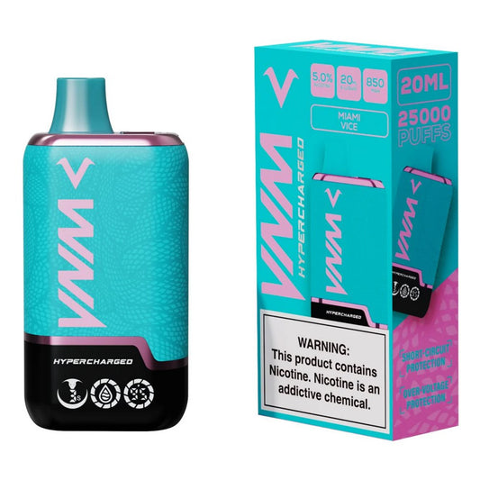 VNM HYPER CHARGED 5% NIC 25000PUFFS DISPOSABLE - MIAMI VICE