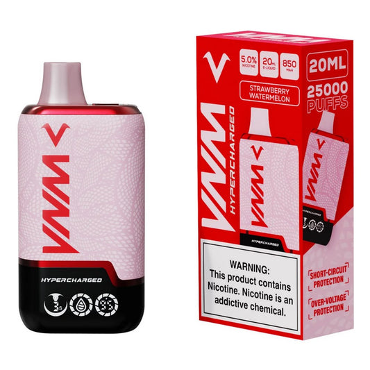 VNM HYPER CHARGED 5% NIC 25000PUFFS DISPOSABLE - STRAW WATERMELON