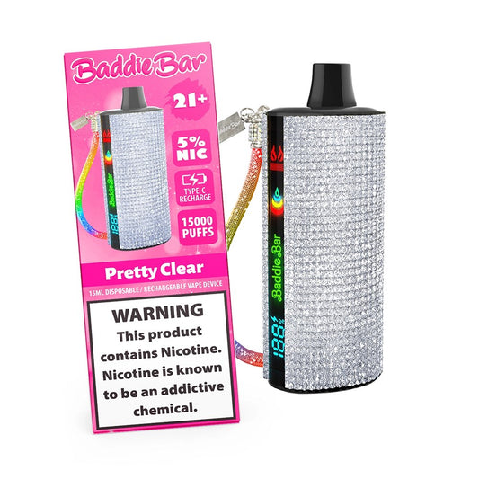 BADDIE BAR 5% NIC 15000PUFFS DISPOSABLE - PRETTY CLEAR