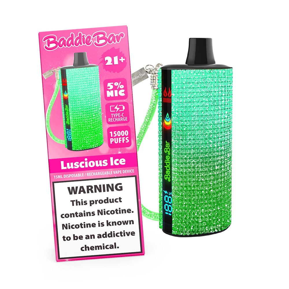 BADDIE BAR 5% NIC 15000PUFFS DISPOSABLE - LUSCIOUS ICE