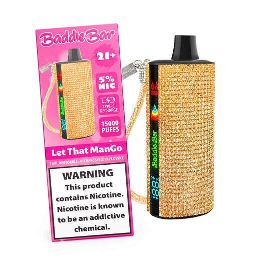 BADDIE BAR 5% NIC 15000PUFFS DISPOSABLE - LET THAT MAN-GO
