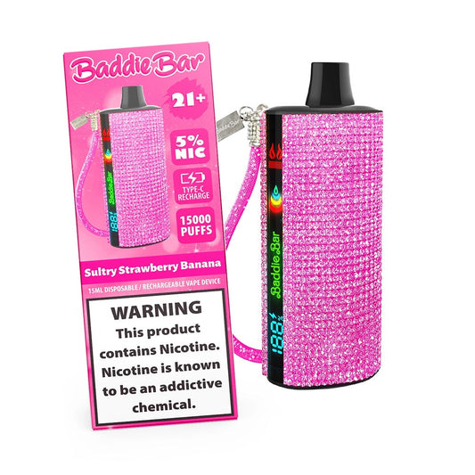 BADDIE BAR 5% NIC 15000PUFFS DISPOSABLE - SULTRY STRAW BANANA