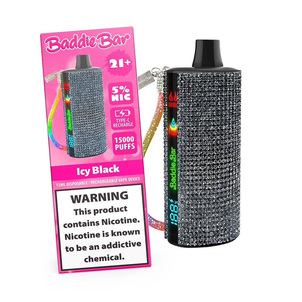 BADDIE BAR 5% NIC 15000PUFFS DISPOSABLE - ICY BLACK